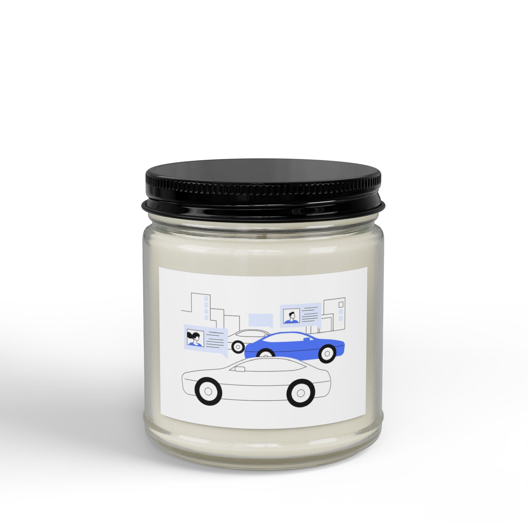 Scented Soy Candles with Black Lid, (4 and 9oz)