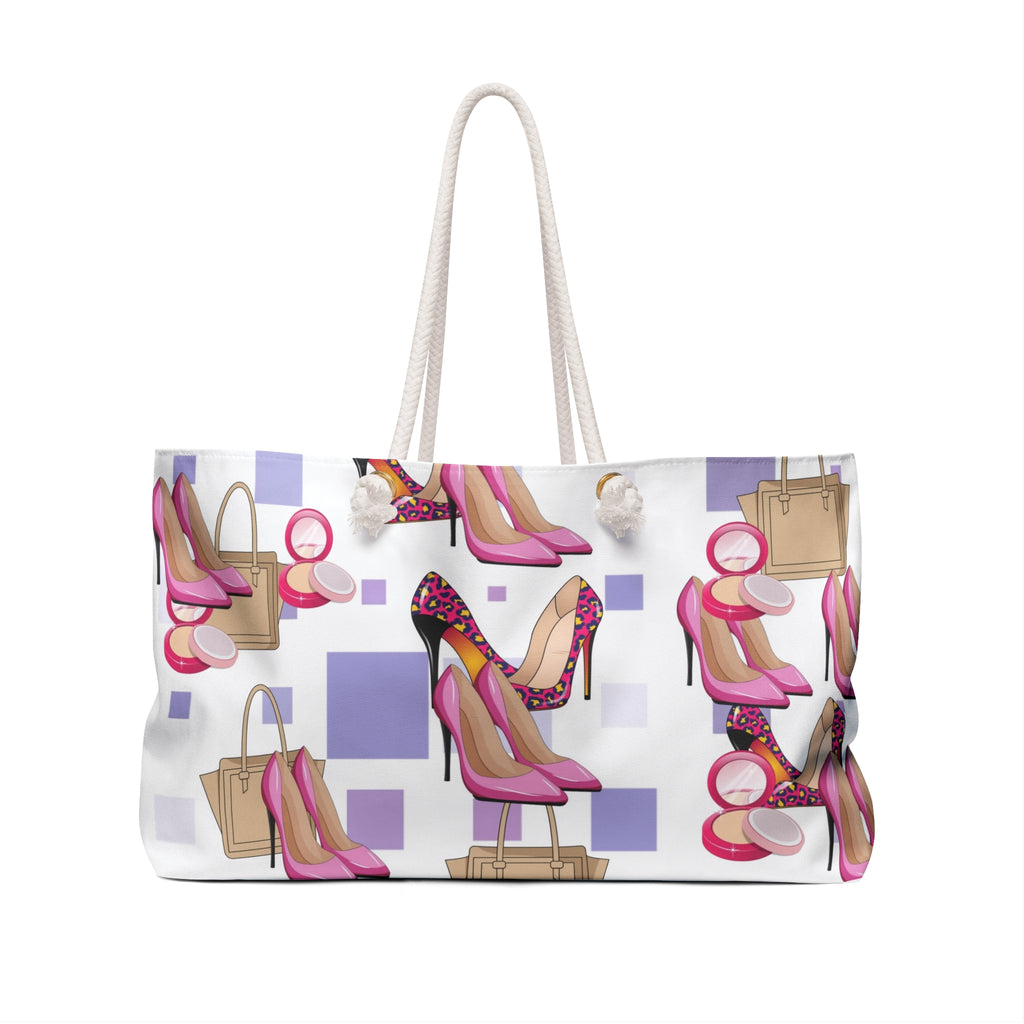 Pink High Heels Pattern Weekender Bag | Fashion Shoes Tote, Makeup & Handbag Print