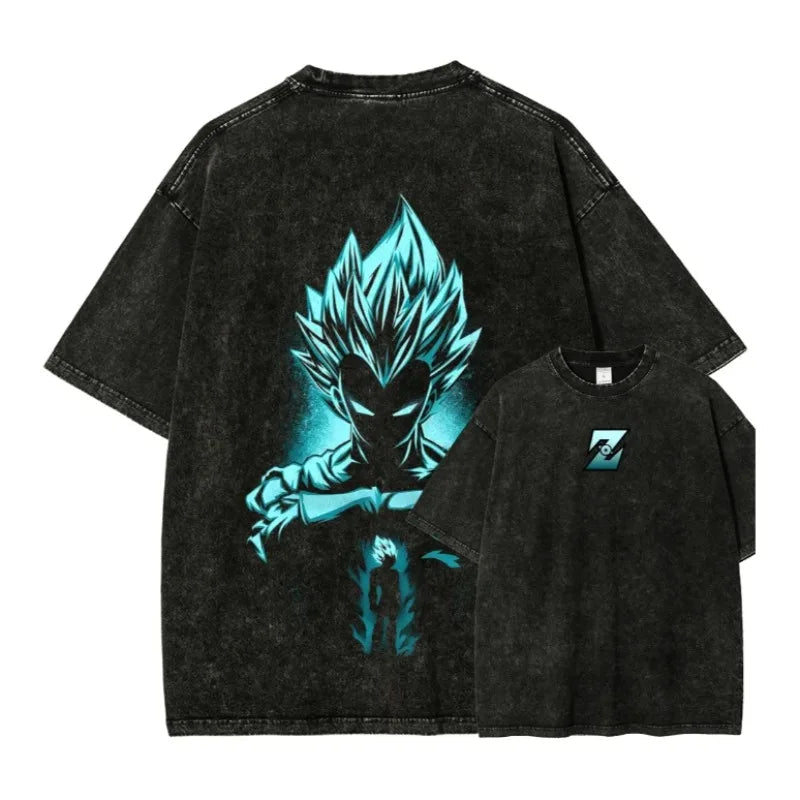 Anime Dragon Ball Z Vegeta Majin Casual Oversized T-Shirt Harajuku