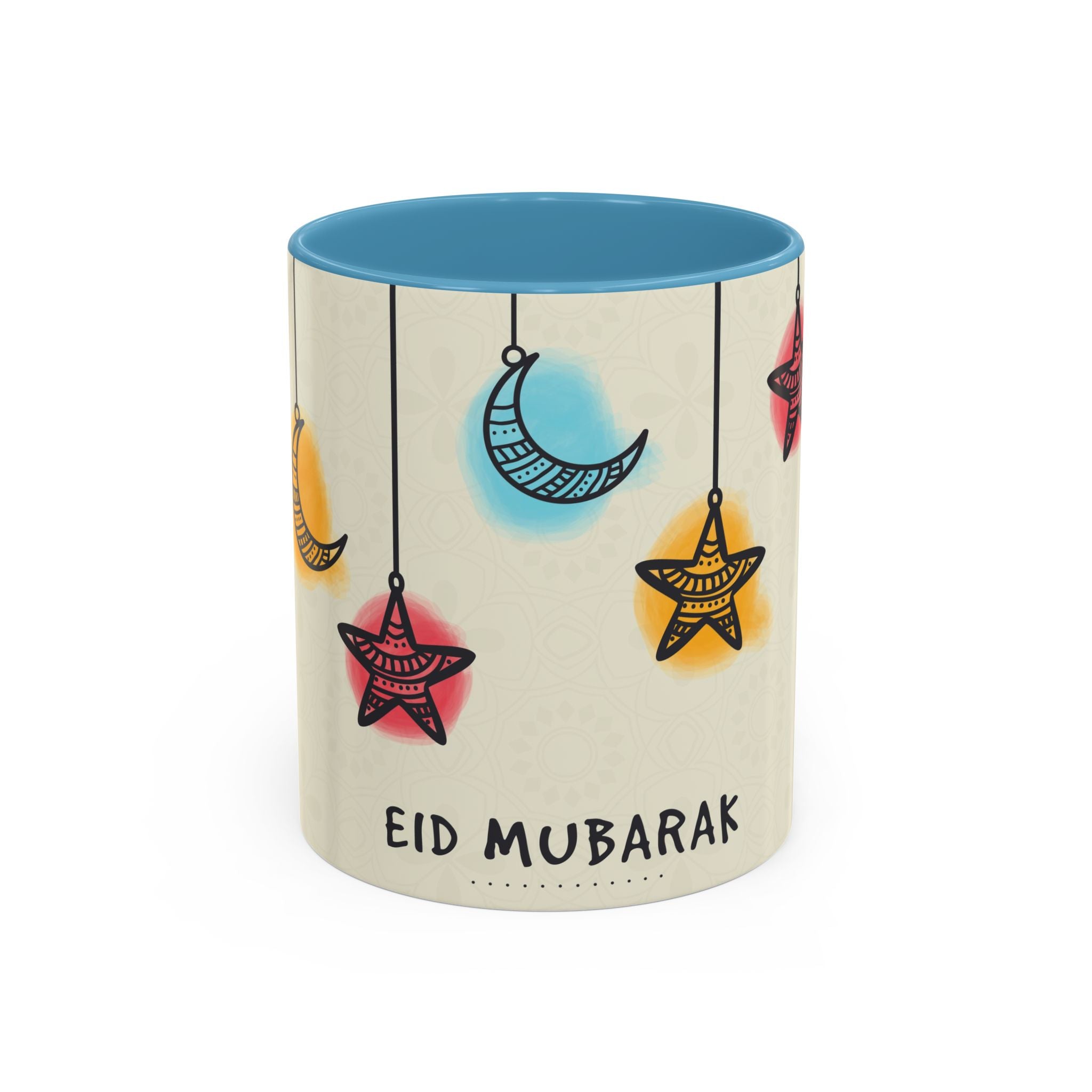 Eid Mubarak Accent Coffee Mug — Festive Crescent & Star Design (11/15 oz)