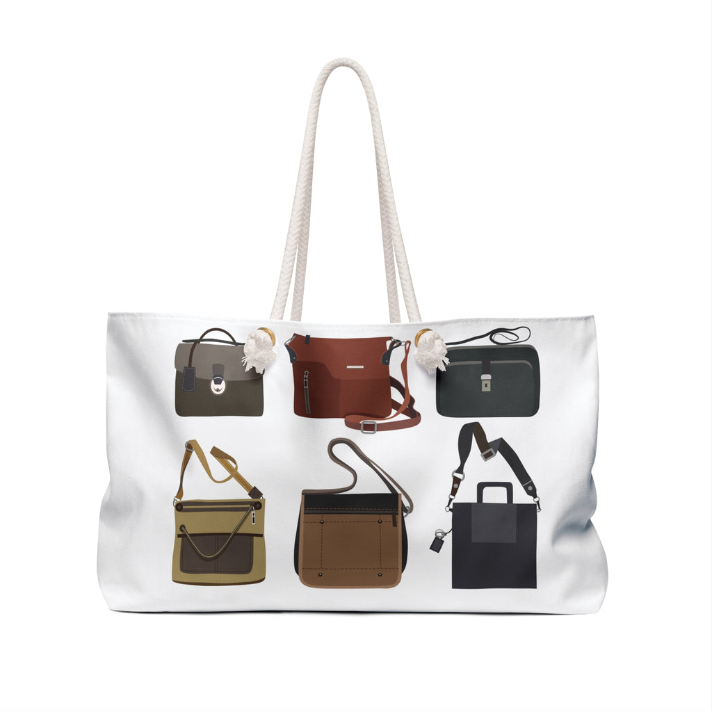 Illustrated Handbag Collection Weekender Bag | Floral Rope Handles