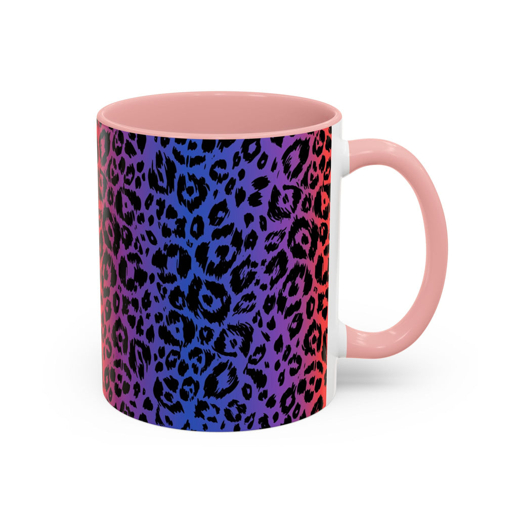 Rainbow Leopard Accent Coffee Mug — Colorful Animal Print 11/15oz