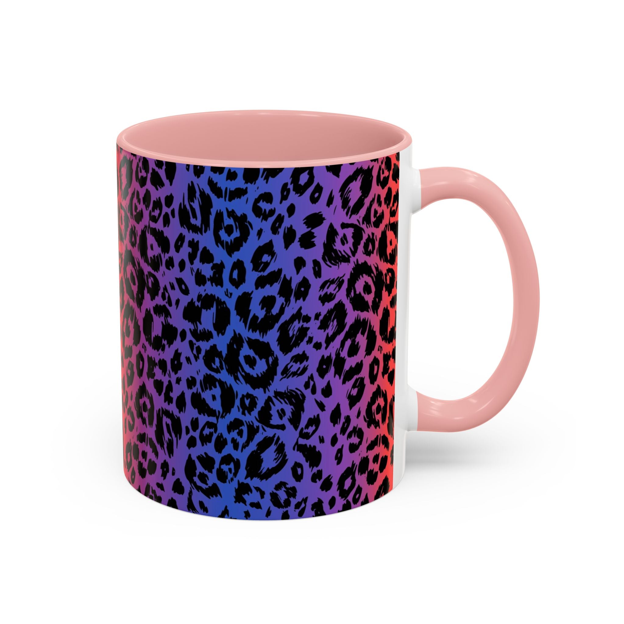 Rainbow Leopard Accent Coffee Mug — Colorful Animal Print 11/15oz