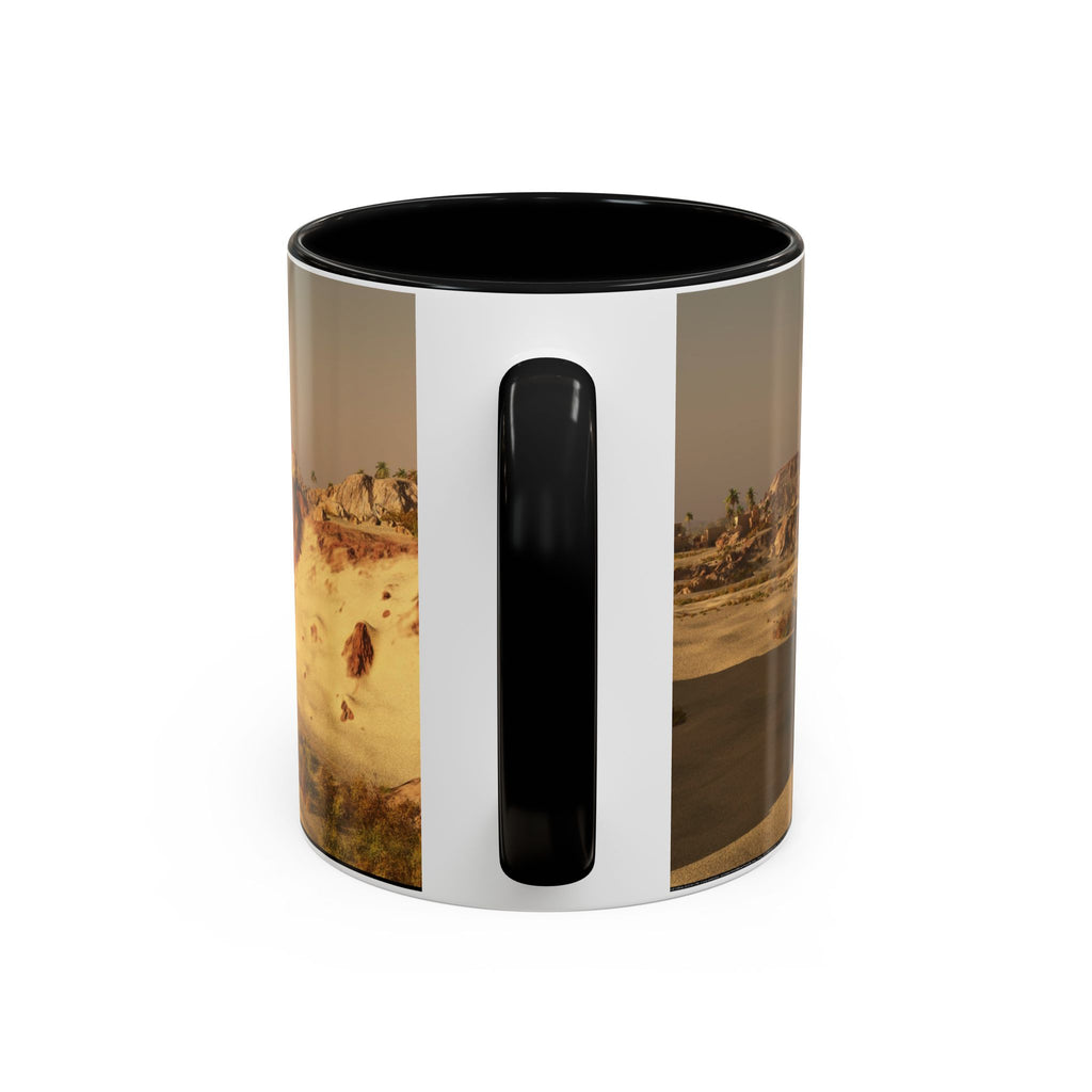 Desert Oasis Coffee Mug — Palm Trees & Sunset Scenic Accent Mug