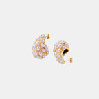 Titanium Inlaid Imitation Pearl Earrings
