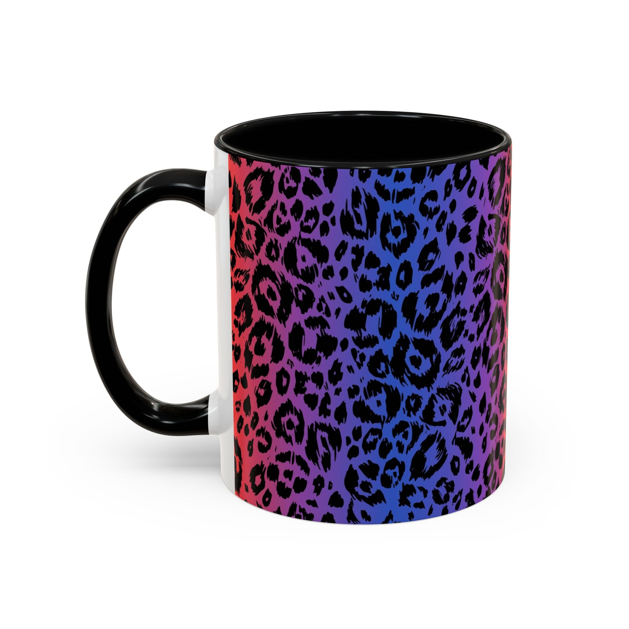 Rainbow Leopard Accent Coffee Mug — Colorful Animal Print 11/15oz