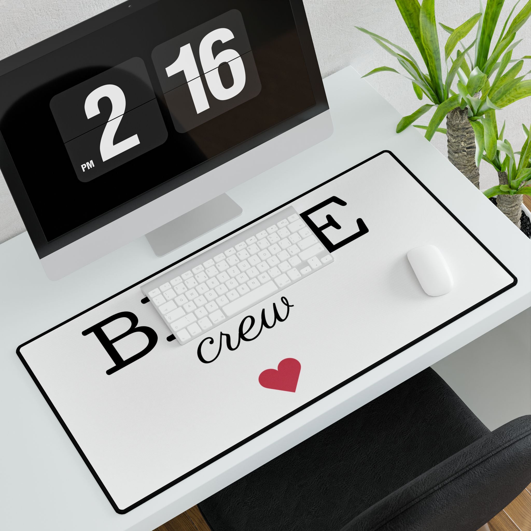 Desk Mat - "BRIDE crew" Bachelorette Bridal Party Mouse Pad with Heart
