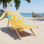 Beach Towel - Sunny Beach Scene with Umbrella & Inflatable Ring