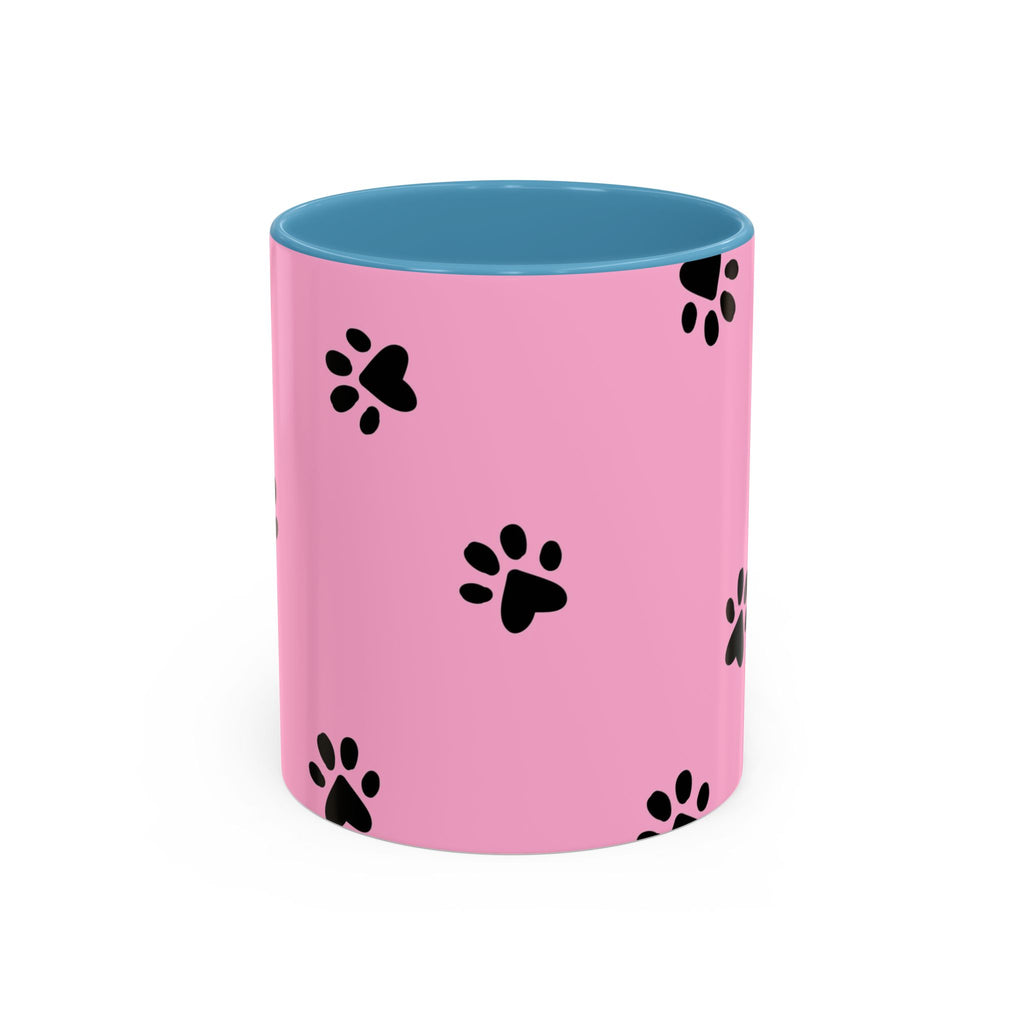 Pink Paw Print Coffee Mug – Cute Pet Lover Accent Mug (11/15oz)