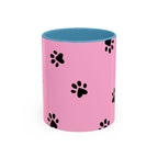 Pink Paw Print Coffee Mug – Cute Pet Lover Accent Mug (11/15oz)