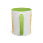 Golden Folk Art Coffee Mug — Animal Mask Pattern Accent Mug (11/15oz)