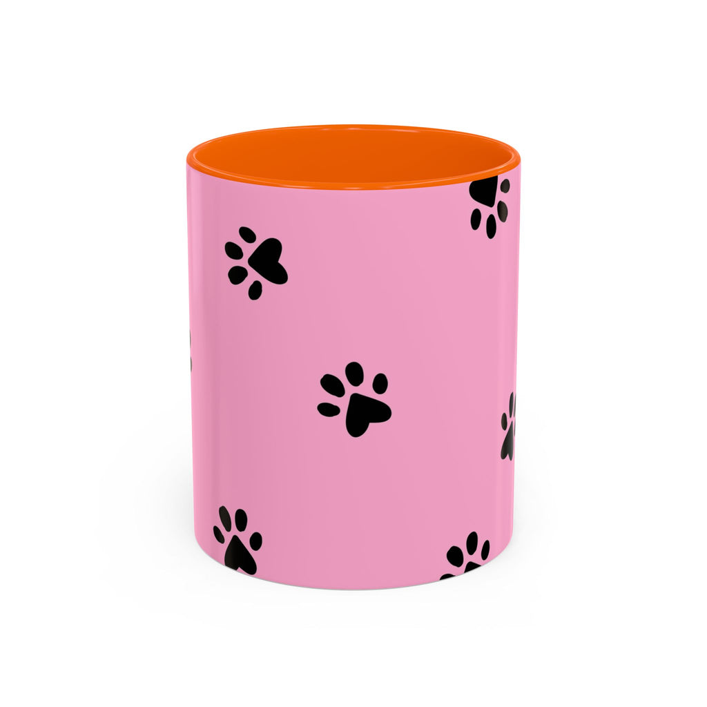 Pink Paw Print Coffee Mug – Cute Pet Lover Accent Mug (11/15oz)