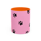 Pink Paw Print Coffee Mug – Cute Pet Lover Accent Mug (11/15oz)