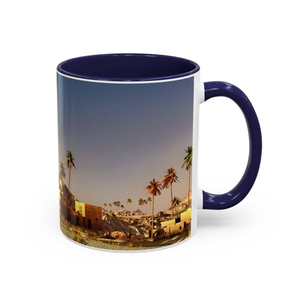 Desert Oasis Accent Coffee Mug – Palm Trees & Sunset Scenic Ceramic Mug (11/15oz)