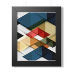 Abstract Geometric Framed Poster — Modern Colorful Vertical Wall Art