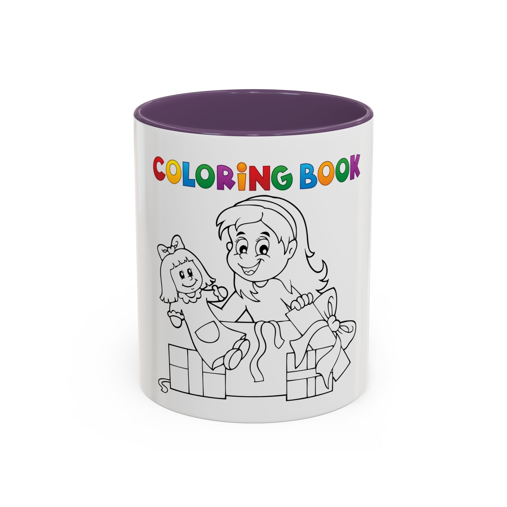 Coloring Book Coffee Mug — Kids Holiday Coloring Design (11/15oz Accent Mug)