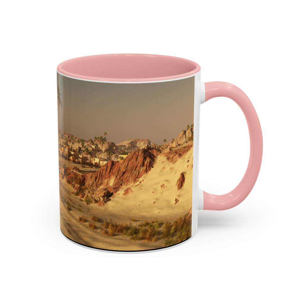 Desert Oasis Coffee Mug — Palm Trees & Sunset Scenic Accent Mug