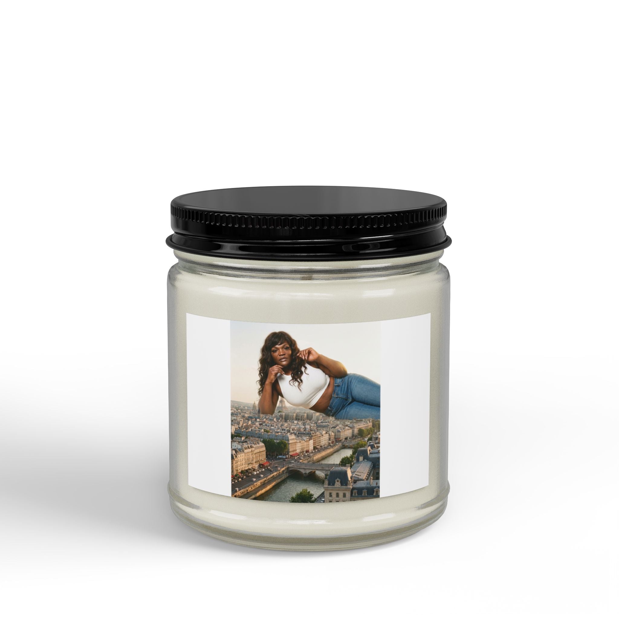 Scented Soy Candles with Black Lid, (4 and 9oz)