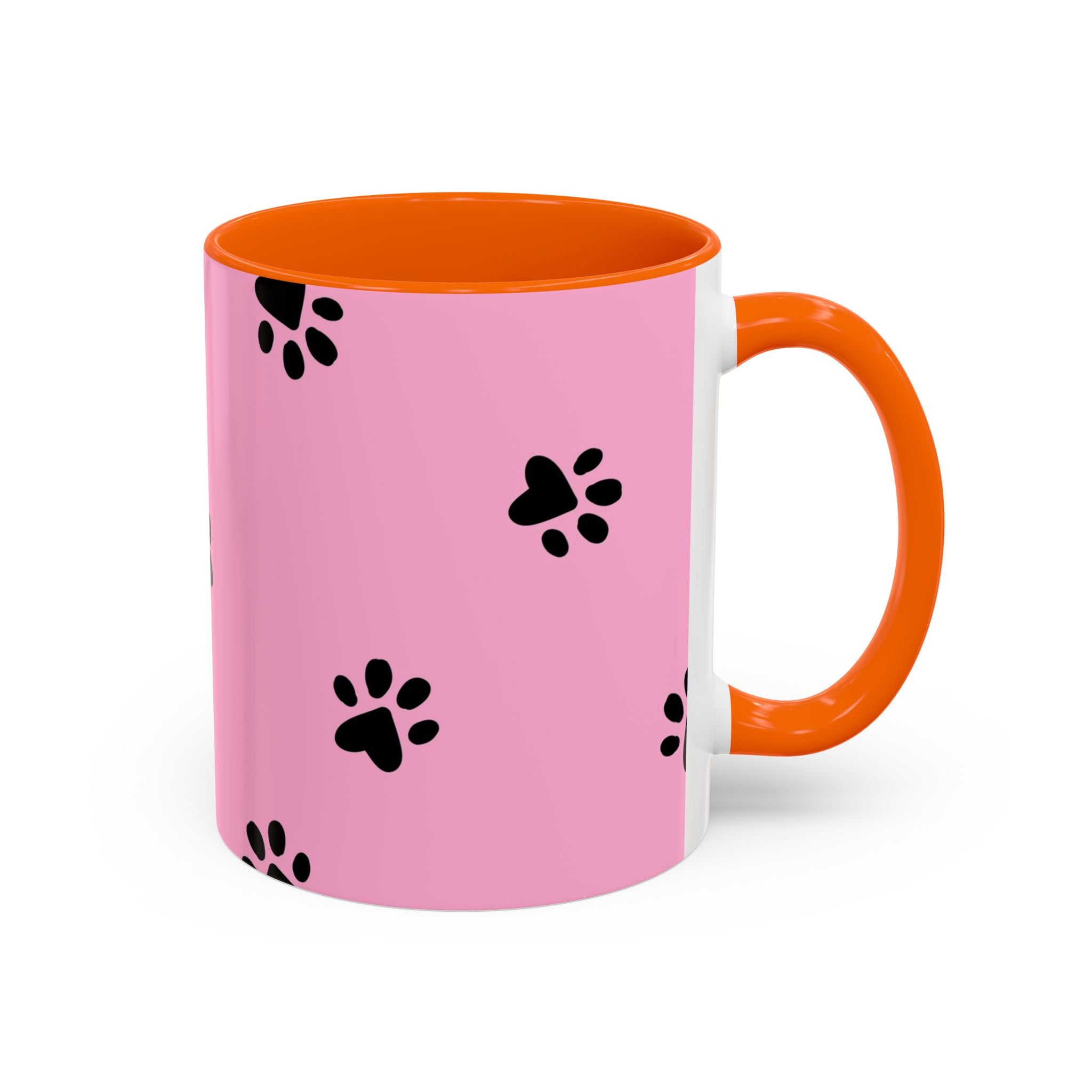 Pink Paw Print Coffee Mug – Cute Pet Lover Accent Mug (11/15oz)