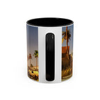 Desert Oasis Accent Coffee Mug – Palm Trees & Sunset Scenic Ceramic Mug (11/15oz)
