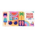 Summer Sale Beach Towel — Colorful Retro Summer Icons (sunglasses, flip‑flops, watermelon)