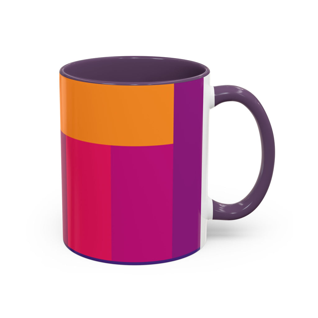 Color Block Accent Coffee Mug — Bright Geometric Pattern