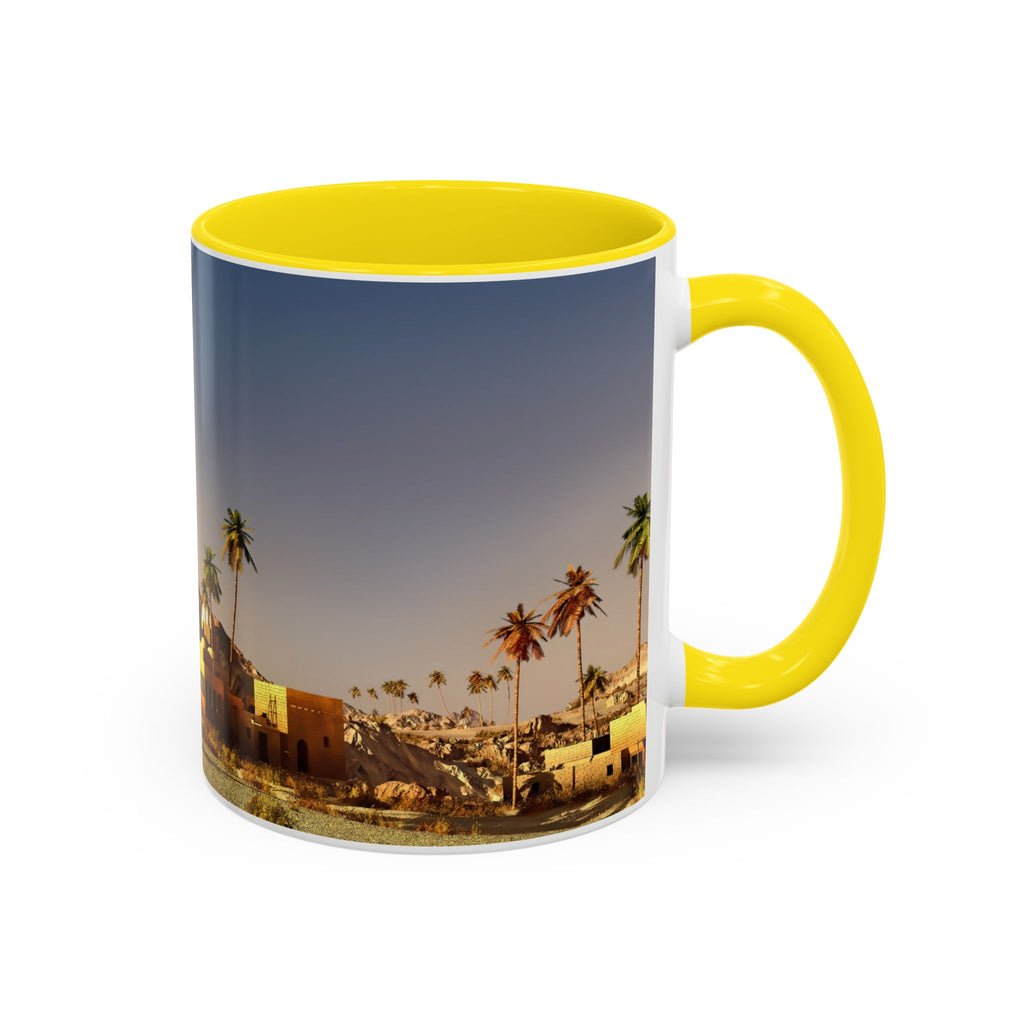 Desert Oasis Accent Coffee Mug – Palm Trees & Sunset Scenic Ceramic Mug (11/15oz)