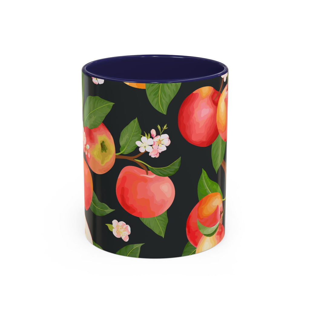 Apple Blossom Accent Coffee Mug – Floral Fruit Ceramic Mug (11/15oz)