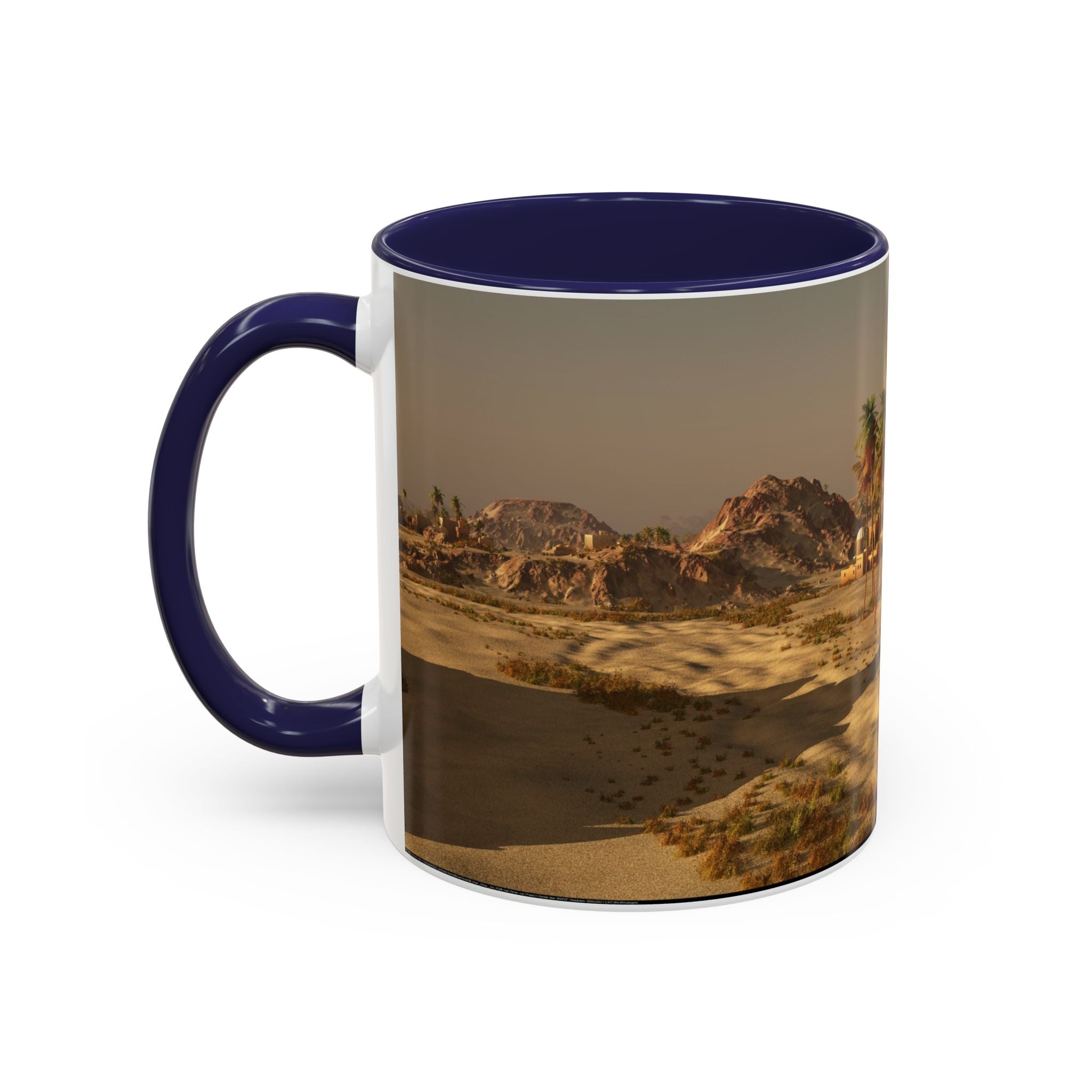 Desert Oasis Coffee Mug — Palm Trees & Sunset Scenic Accent Mug