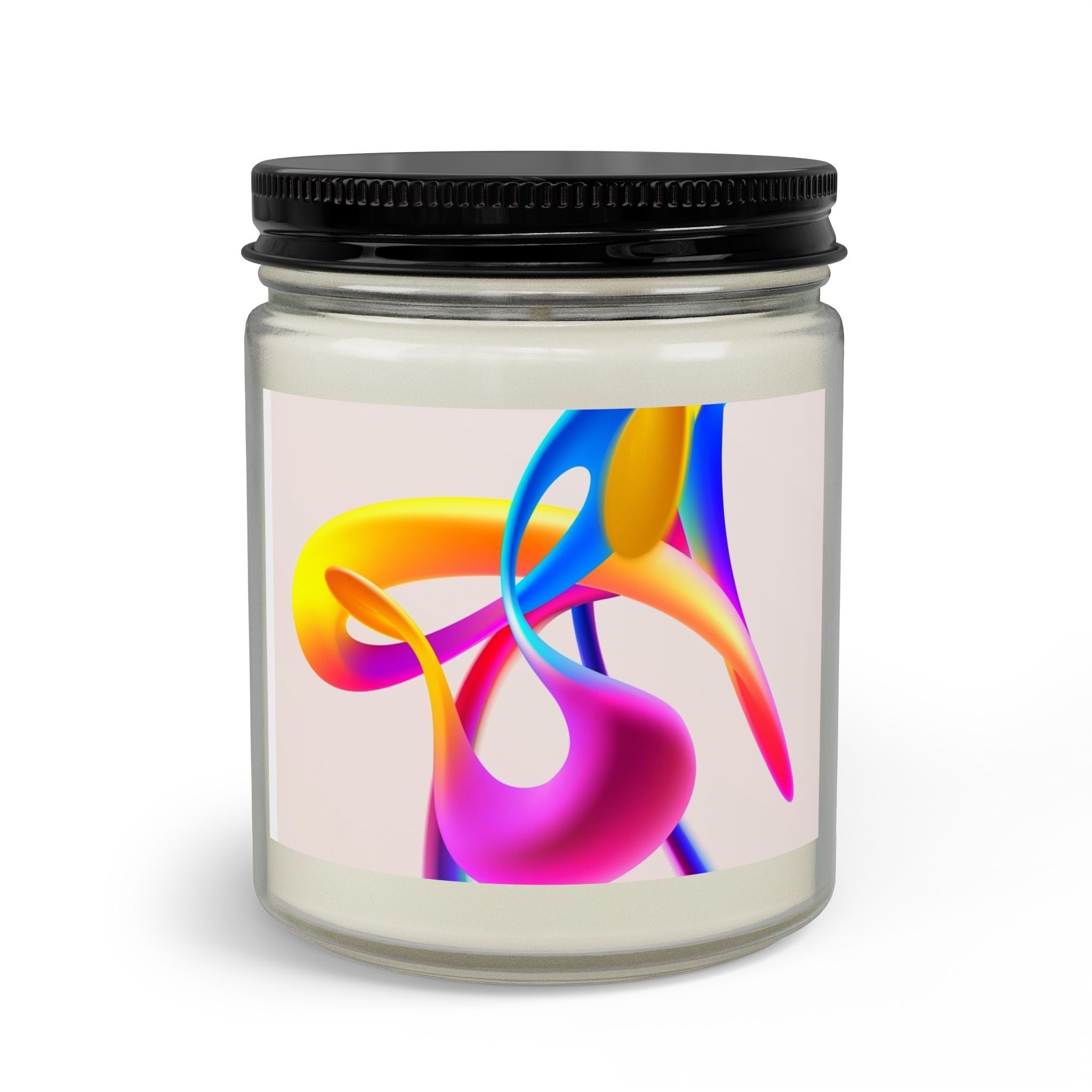 Abstract Color Swirl Candle Set with Matches & Wick Trimmer