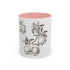 Botanical Apple Accent Coffee Mug — Vintage Fruit Sketch Ceramic Mug (11/15 oz)