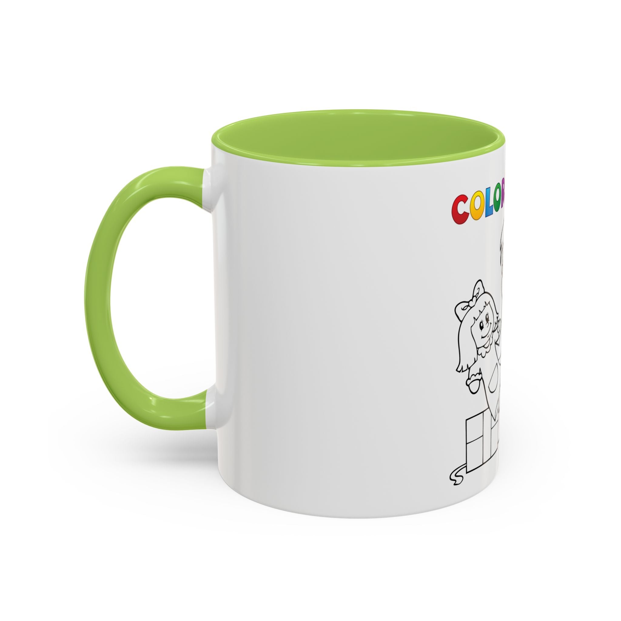 Coloring Book Coffee Mug — Kids Holiday Coloring Design (11/15oz Accent Mug)