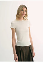 LINDIS wool mulberry silk classic short-sleeved round neck T-shirt for