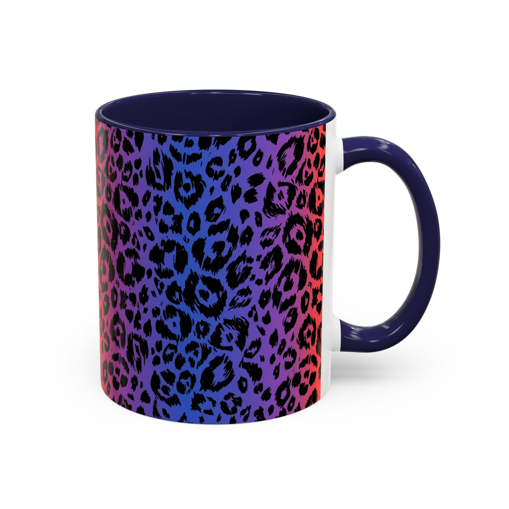 Rainbow Leopard Accent Coffee Mug — Colorful Animal Print 11/15oz