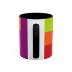 Color Block Accent Coffee Mug — Bright Geometric Pattern