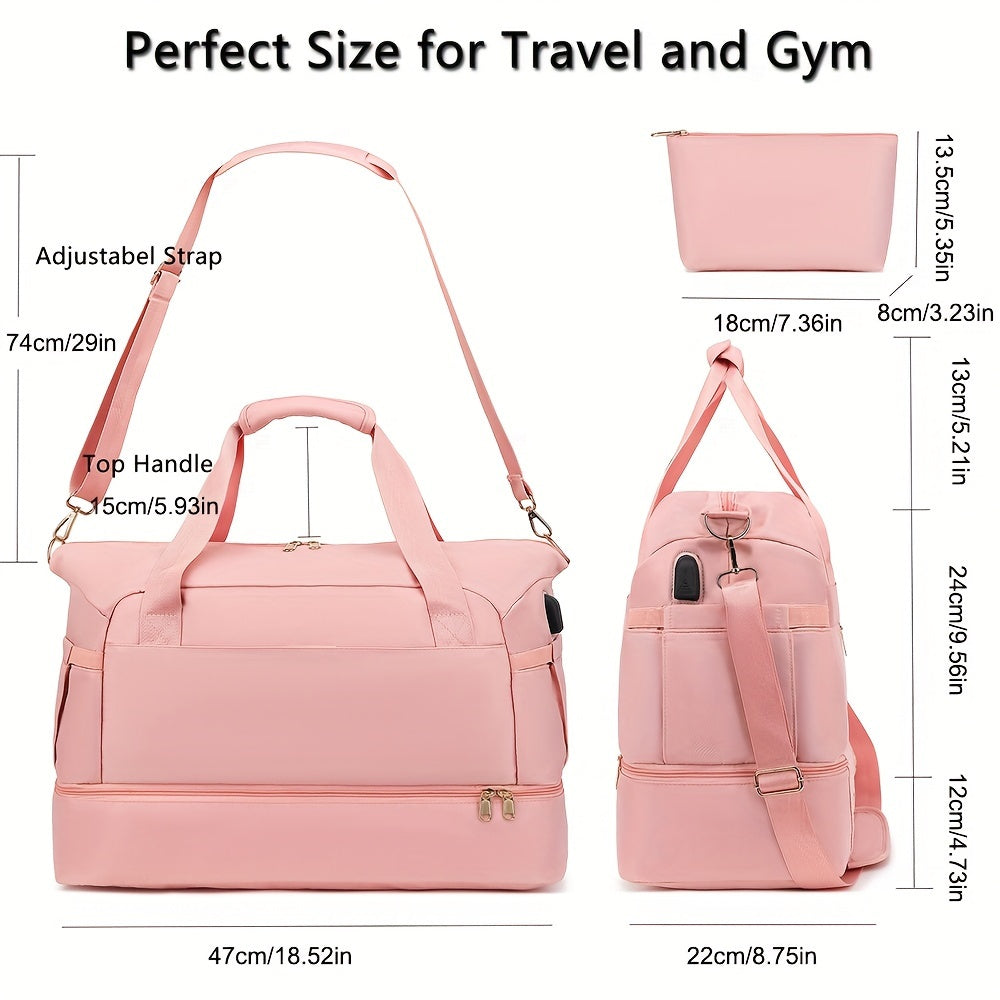 Women's Travel Duffel Bag, Sports Gym Yoga Duffel Bag Weekender
