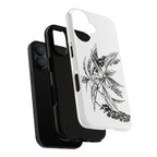 Botanical Sketch Phone Case – Black Ink Herb Illustration Tough Case