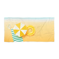 Beach Towel - Sunny Beach Scene with Umbrella & Inflatable Ring