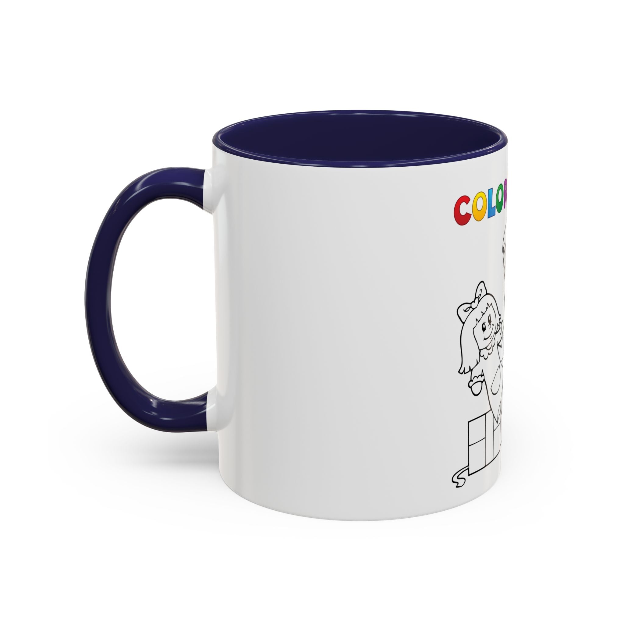 Coloring Book Coffee Mug — Kids Holiday Coloring Design (11/15oz Accent Mug)