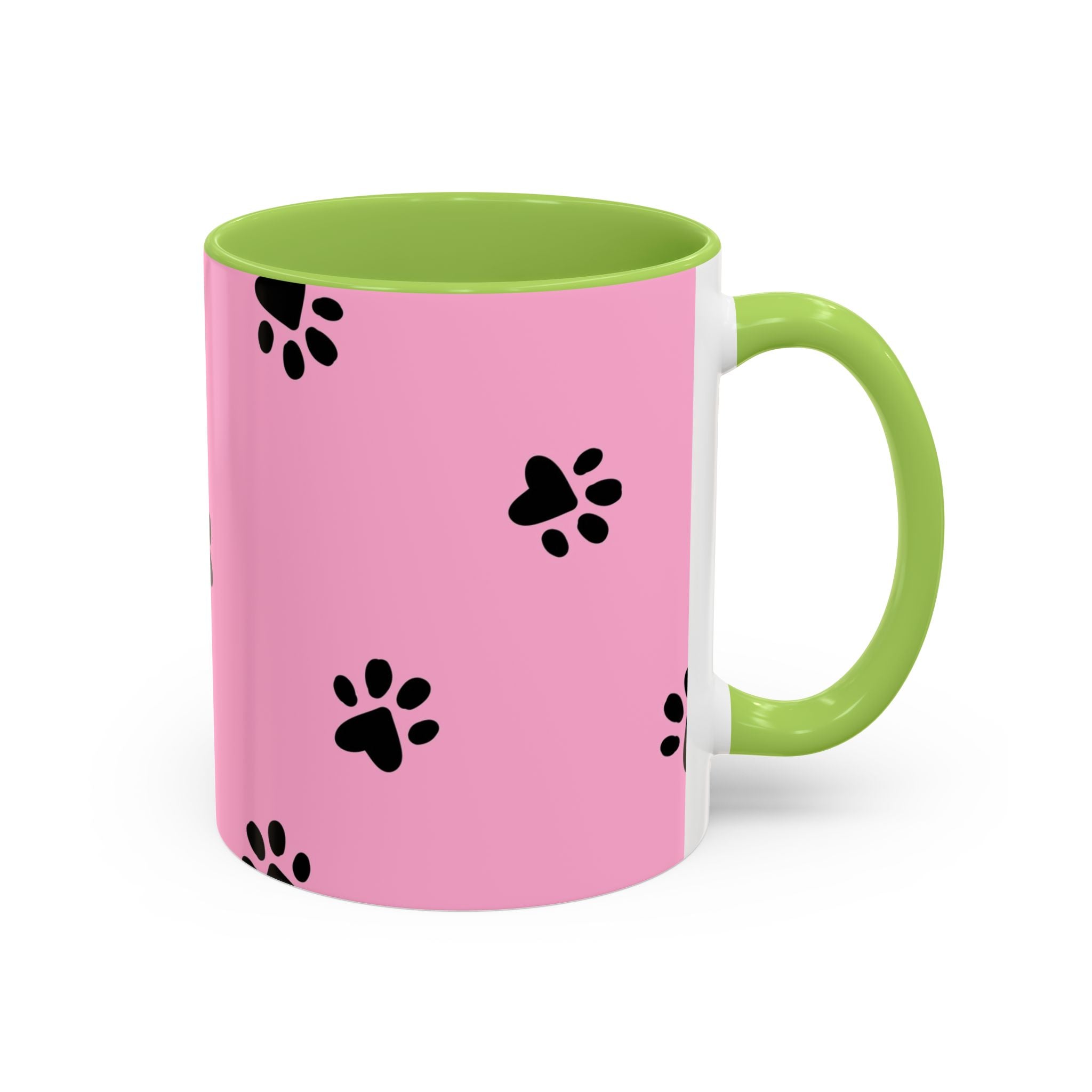 Pink Paw Print Coffee Mug – Cute Pet Lover Accent Mug (11/15oz)