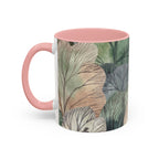 Botanical Woodland Coffee Mug — Earthy Leaf Pattern Accent Mug (11/15oz)