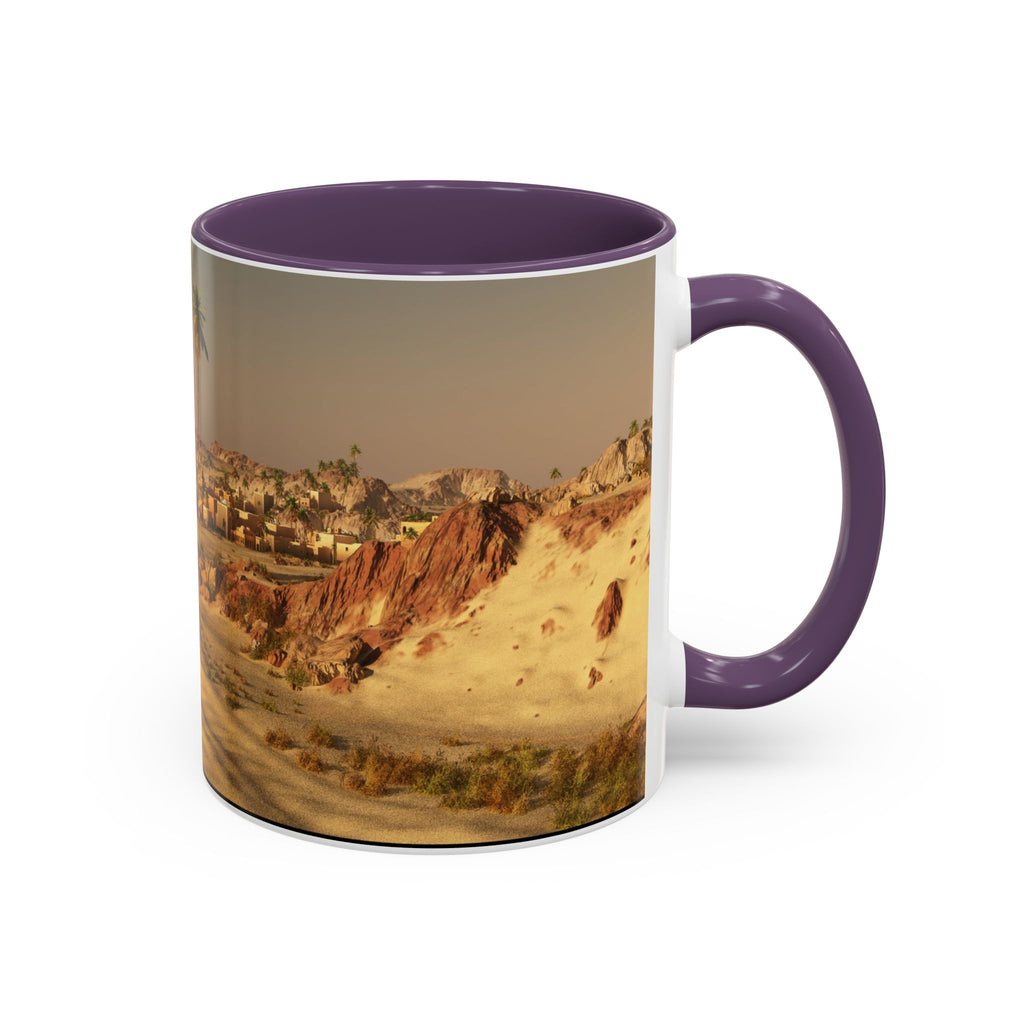 Desert Oasis Coffee Mug — Palm Trees & Sunset Scenic Accent Mug