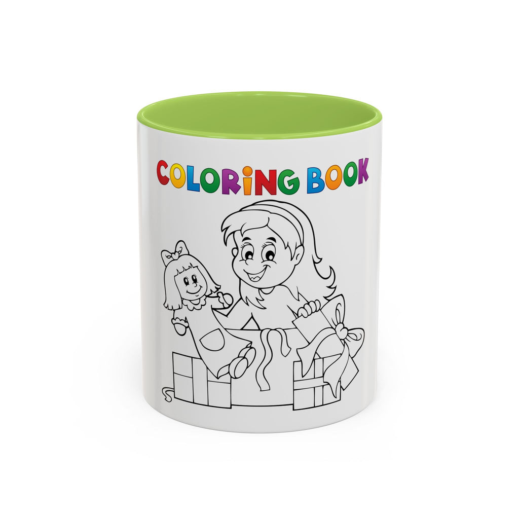 Coloring Book Coffee Mug — Kids Holiday Coloring Design (11/15oz Accent Mug)