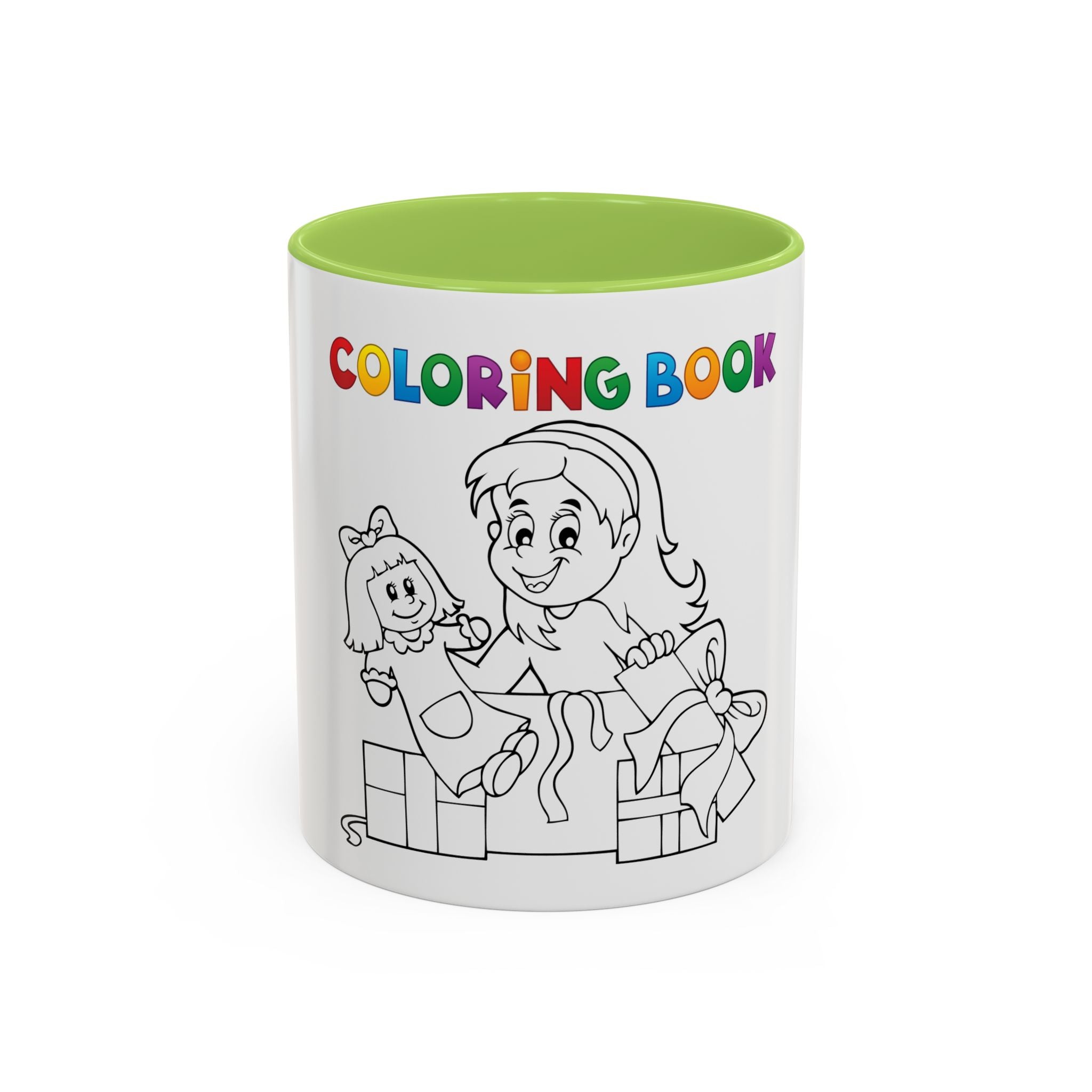 Coloring Book Coffee Mug — Kids Holiday Coloring Design (11/15oz Accent Mug)