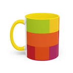 Color Block Accent Coffee Mug — Bright Geometric Pattern