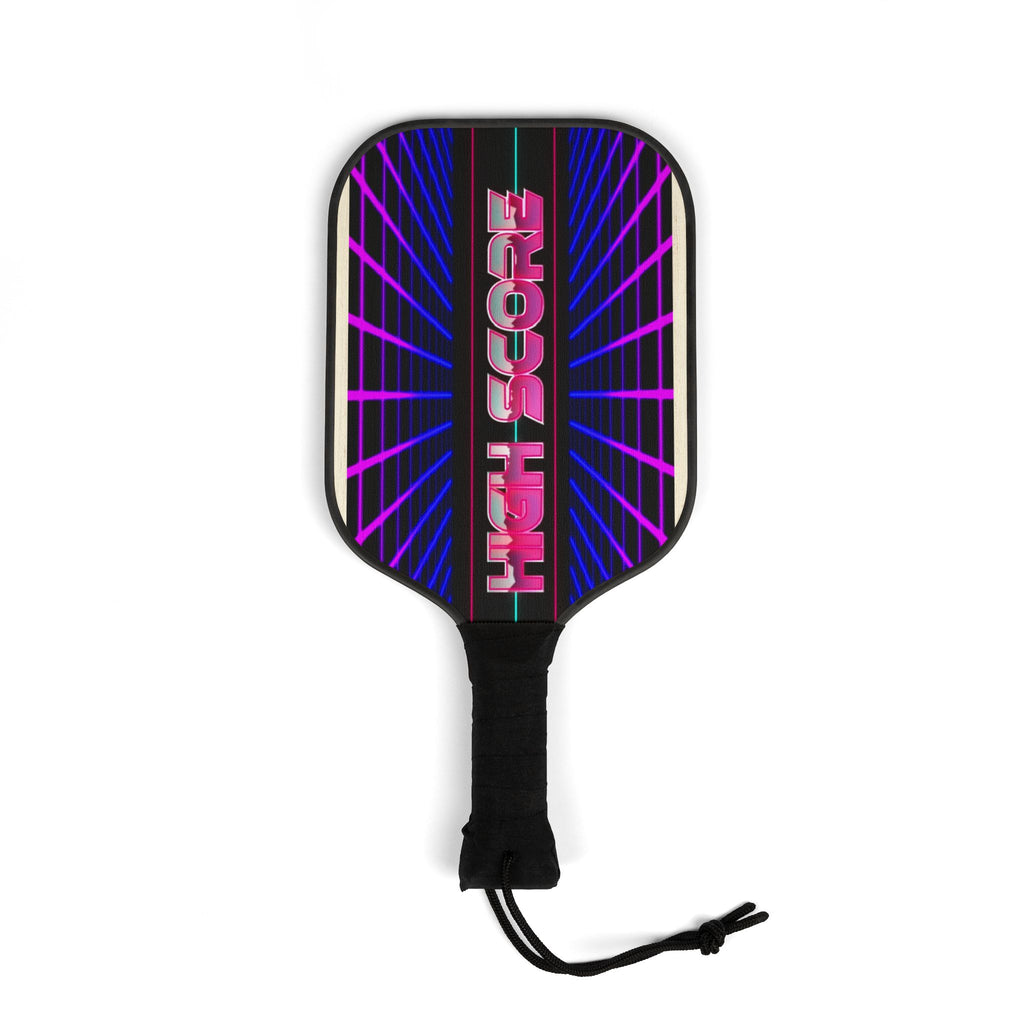 Pickleball Paddle Set — Retro Neon "High Score" Design (2 Paddles + 2 Balls)