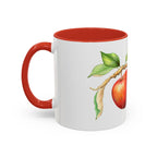 Apple Branch Accent Coffee Mug — Watercolor Fruit Kitchen Mug (11/15oz)