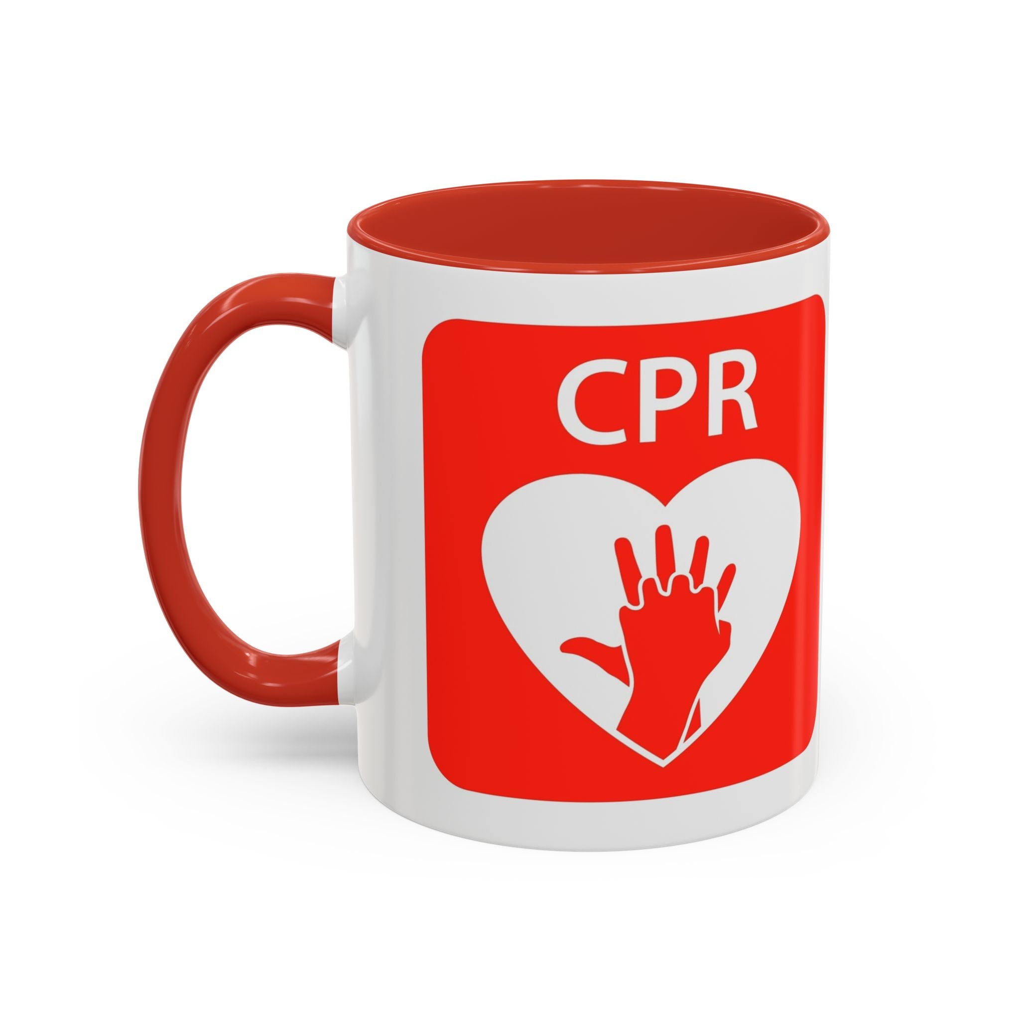 AED Heart Logo Accent Coffee Mug — CPR & Defibrillator Awareness Gift (11/15oz)