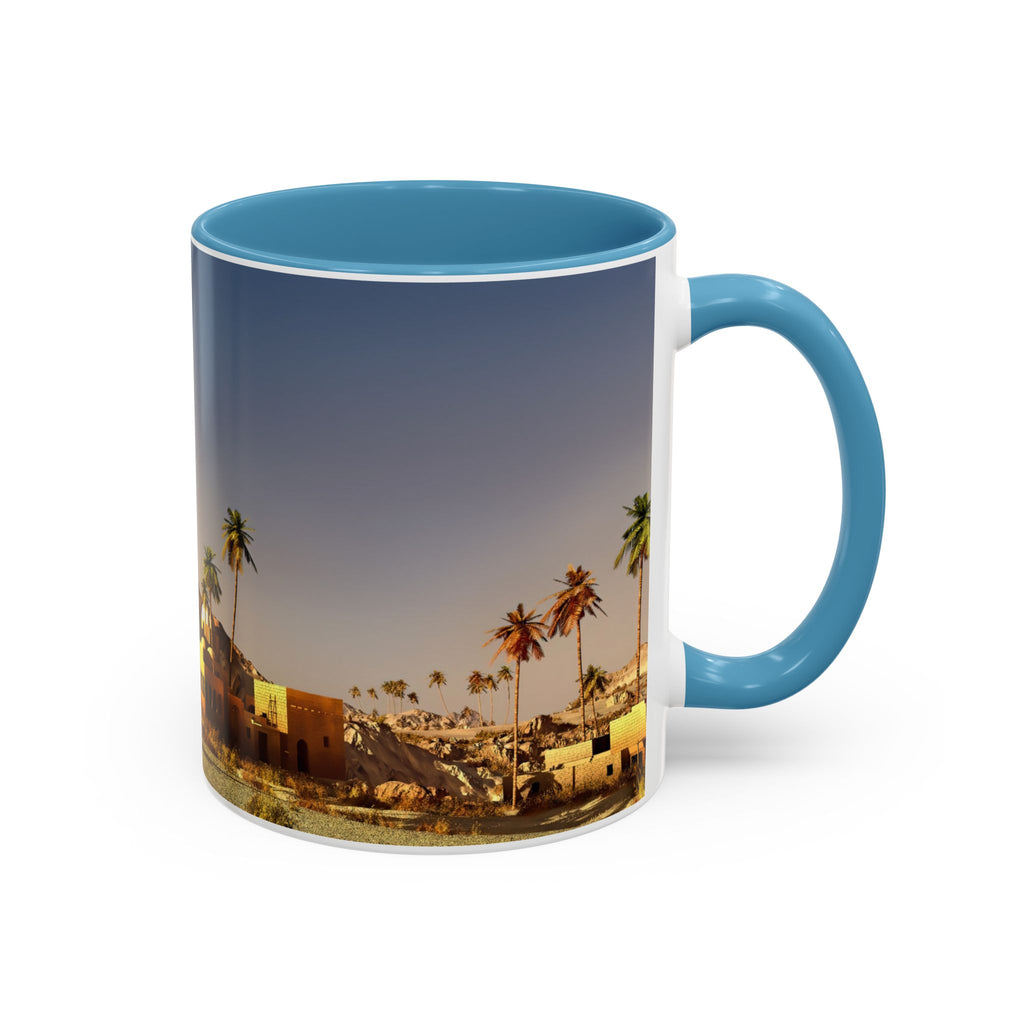 Desert Oasis Accent Coffee Mug – Palm Trees & Sunset Scenic Ceramic Mug (11/15oz)