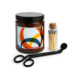 Modern Abstract Candle Gift Set — Soy Jar Candle with Matches & Wick Trimmer
